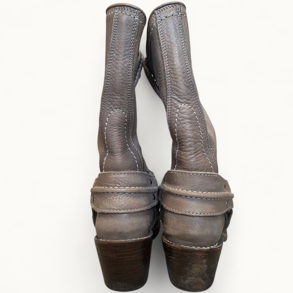 Frye Harness Ankle Boots – Grey Leather - Picture 3 of 9